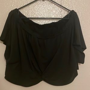 Black crop top off the shoulder top.